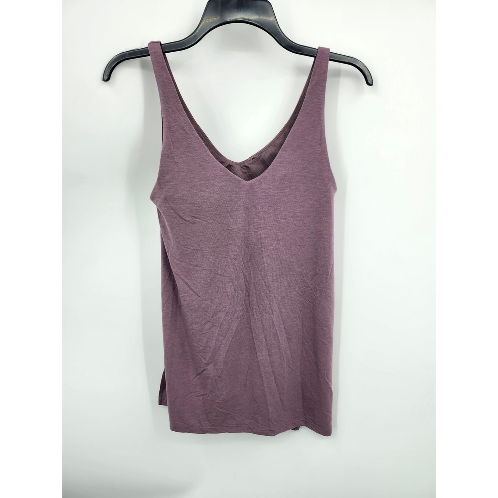 Athleta Renew V-Neck Tank Top Women Size S Purple Modal Blend Activewear 984034